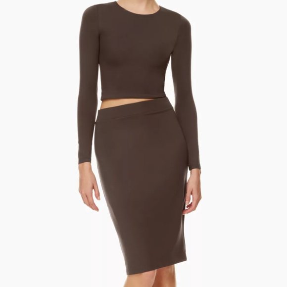 Aritzia Babaton Contour Pencil Skirt Brown 2XS - Picture 1 of 4
